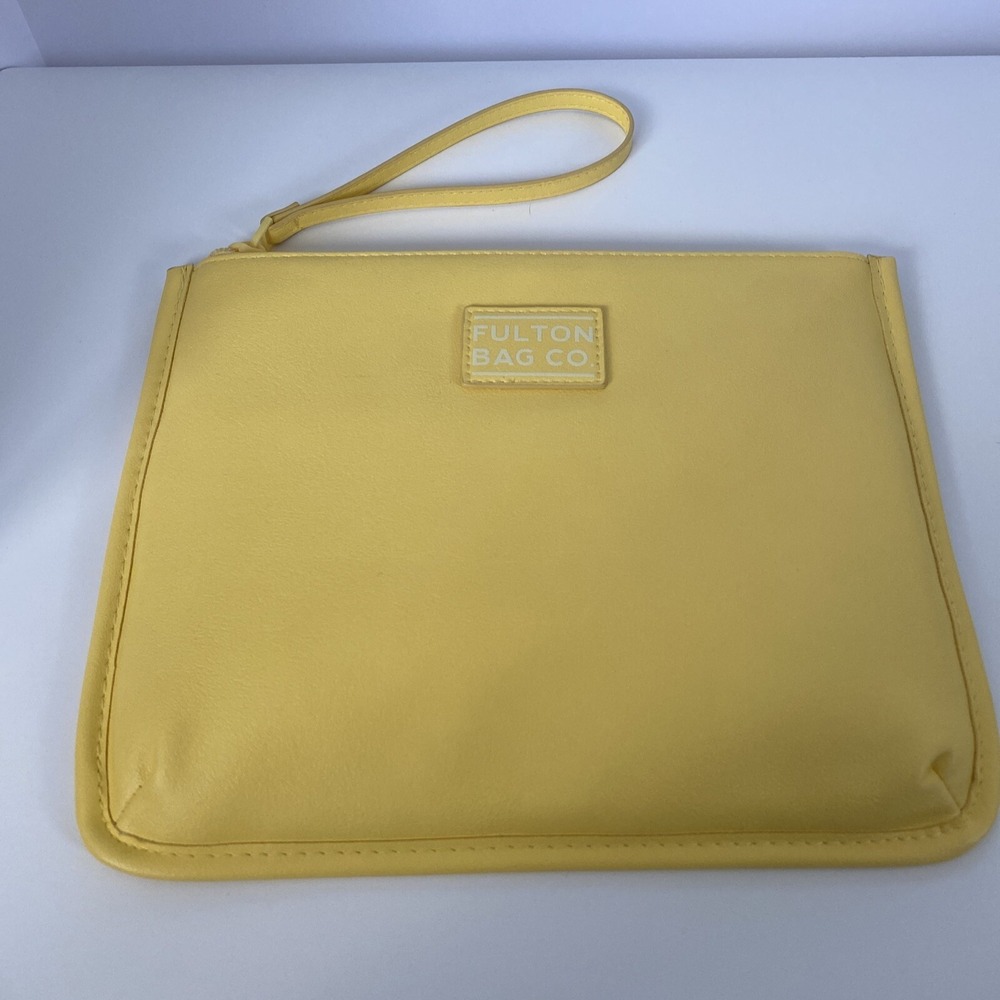 Fulton Bag Co. Yellow Clutch Travel Bag Cosmetic Bag 9"x7"
